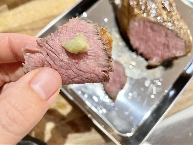 【ローストビーフ】大人にはわさびがおすすめ！ピリッと美味しいです