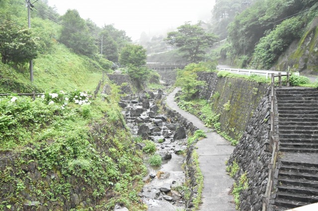 宿舎の周辺には小川が流れる