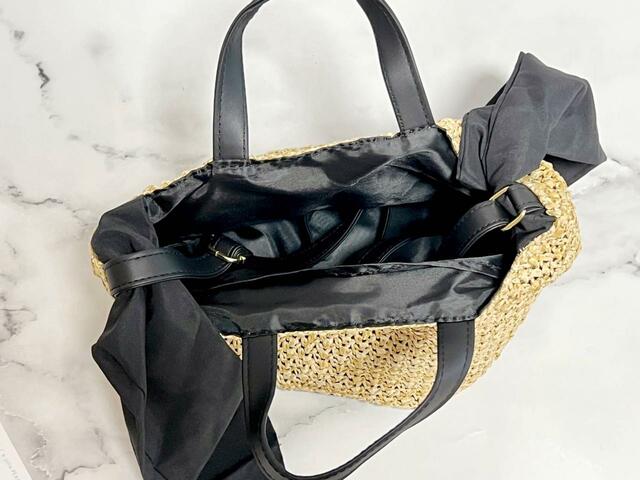 ハンドバッグとして持ちたい時は、ショルダーストラップを中に収納しましょう！【a-jolie（アジョリー）PEARL BASKET 2WAY BAG】