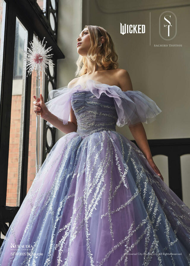 【クラウディア】『ウィキッド』新作ウェディングドレス「WICKED｜SACHIKO TSUTSUI」STW0005_Bluepurple