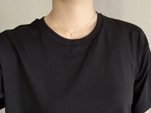 【UNIQLO エアリズムコットンTワンピース/半袖】透け感はまったくなく、下着のラインもひびきません。ただしライトオレンジとナチュラルは、やや透け感があるとのこと