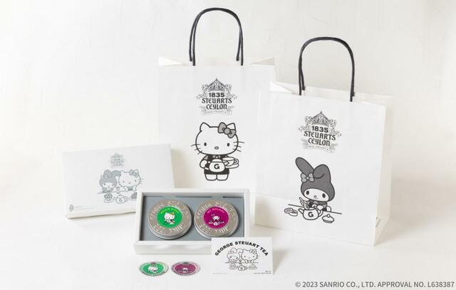 ギフトセット2缶入り、シール2枚とぬりえリーフレット付き