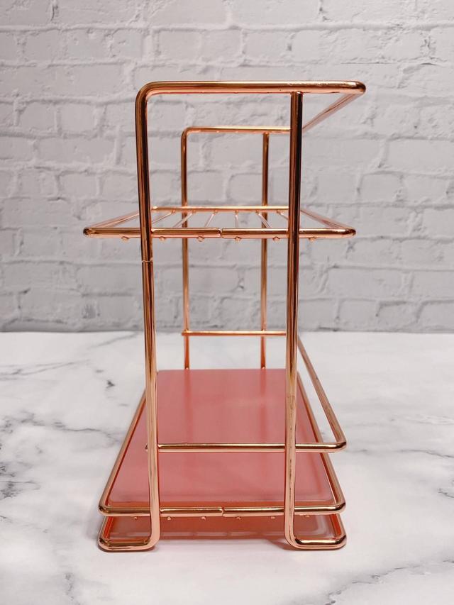 【Francfranc（フランフラン）】ワイヤーキッチンラック ガラス天板付 S コッパー／税込1,800円