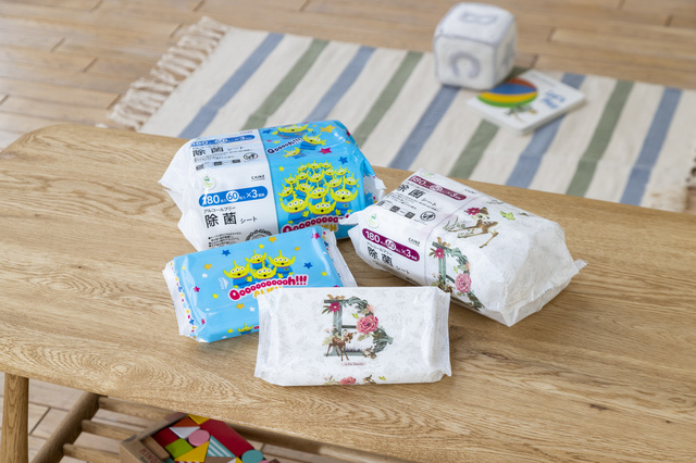 <バンビ><エイリアン>アルコールフリー 除菌シート 60枚×3個組