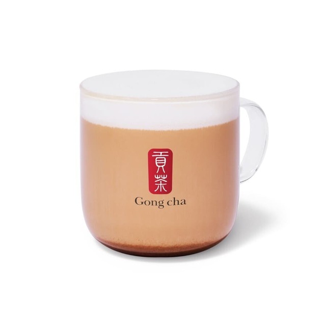 【ゴンチャ】「メリースパイス ストロベリー ミルクティー（HOT）」Sサイズ 650円