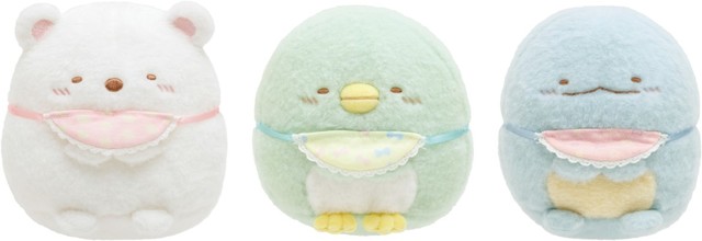 「すみっコべビー」おくるみぬいぐるみ(全3種、各2,420円※税込み)