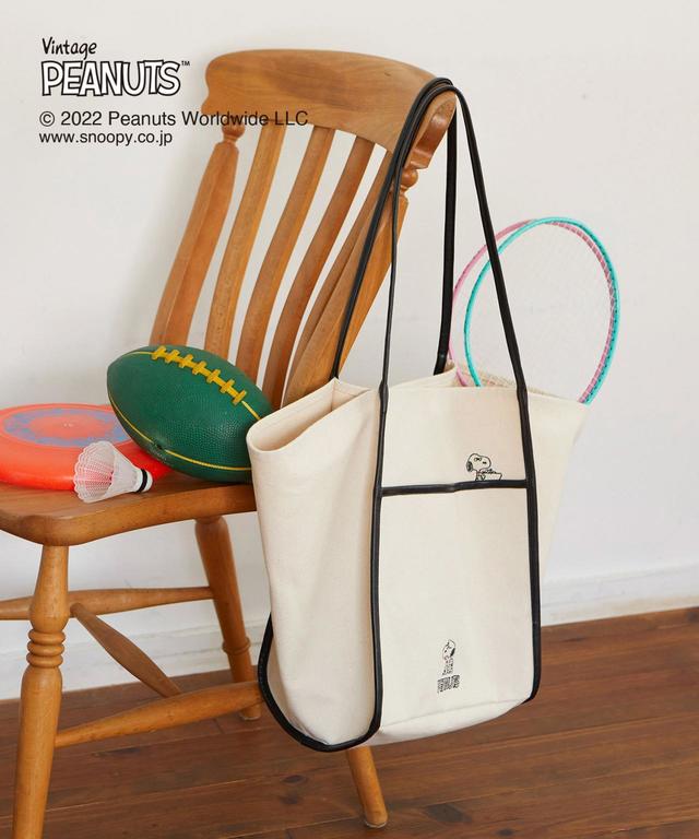 【PEANUTS×EFOLE】 スヌーピー 刺しゅうキャンバス パイピング トートバッグ:¥7,150(税込)