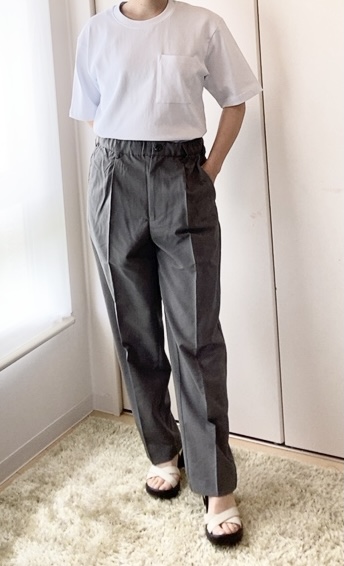 【ワークマン ヘビーウェイトコットンオーバーサイズ半袖Tシャツ】身長162cm・Mサイズ着用。ワークマンはゆったりめです