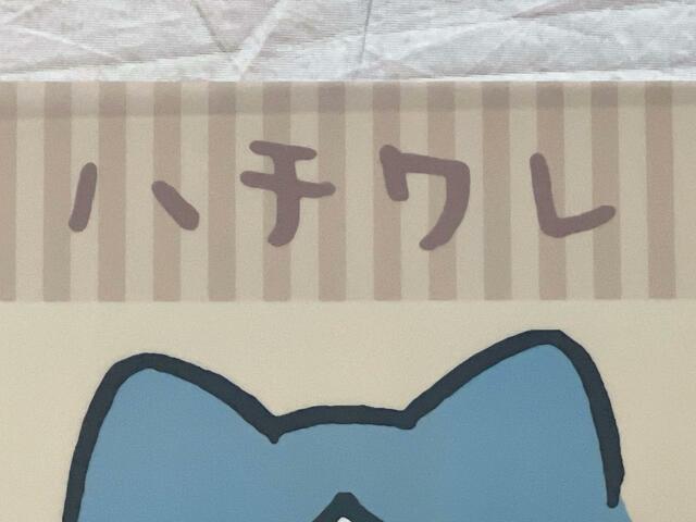 ハチワレはカタカナのロゴ。くすんだベージュカラーも大人っぽい！