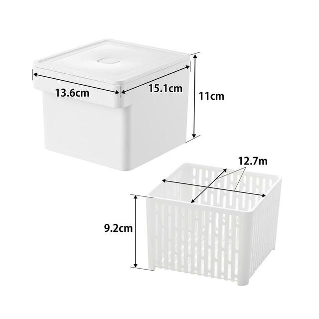 【山崎実業 tower×ベルメゾン】目隠しワゴン電子レンジ・食洗機対応のザル付き保存容器|1,870円 (税込)