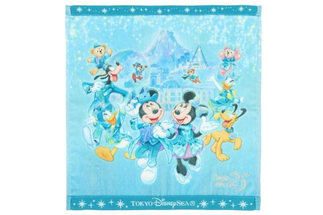 ウォッシュタオル 1,300円｜「東京ディズニーシー25周年“スパークリング・ジュビリー”」スペシャルグッズ｜販売店舗：東京ディズニーシー「エンポーリオ」｜発売日：2026年4月8日（水）