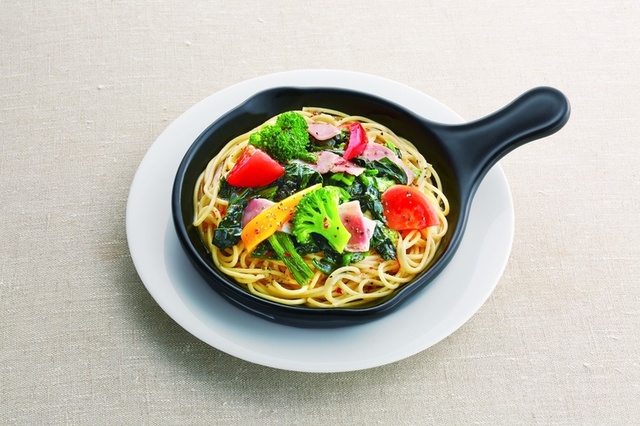 たっぷり野菜のペペロンチーノ