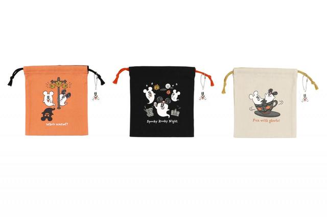 きんちゃくセット 2,200円｜サイズ：縦約17×横約15cm、3枚セット｜東京ディズニーリゾート「ディズニー・ハロウィーン」2022スペシャルグッズ