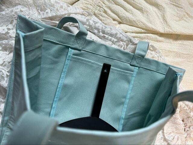 【ジェラートピケ ホビートートバッグ】大きめのうちわもバッグの口から飛び出さない！