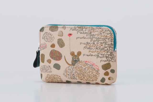 【印傳屋×フレデリック】絵本作品 9ポーチ［Beige×Frederick］10,560円／サイズは9×12×2.5cm