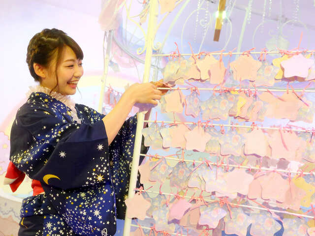 【サンリオピューロランド】願いごとを短冊に書いて飾るウィッシングスポット