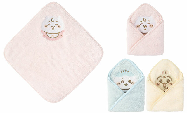 「ちいかわベビー」おくるみなハンドタオル 各990円