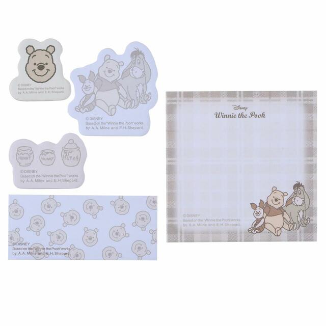 プーさん、ピグレット、イーヨー 付箋・メモ帳 ケース入り White Pooh 2022 770円