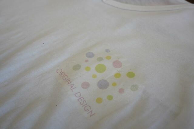 【ダイソー】「アイロンプリントシート」転写した部分を拡大したところ