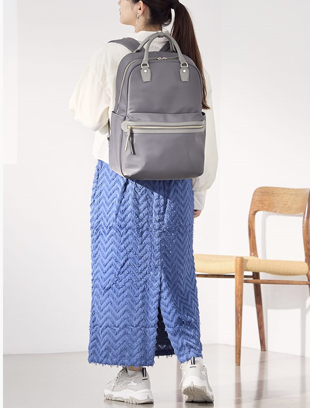 【ace.ラポルテム】「リュック大」グレー