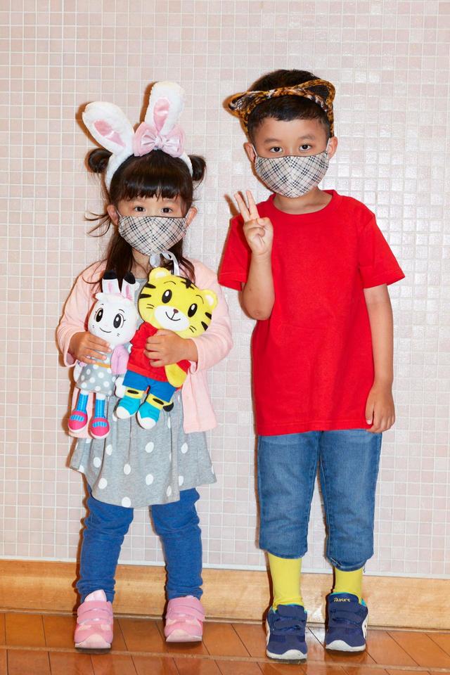 しまじろう＆みみりんのぬいぐるみも一緒に