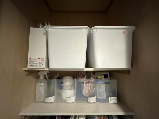 片付け後：白あるいは透明の物で統一するとおしゃれ！