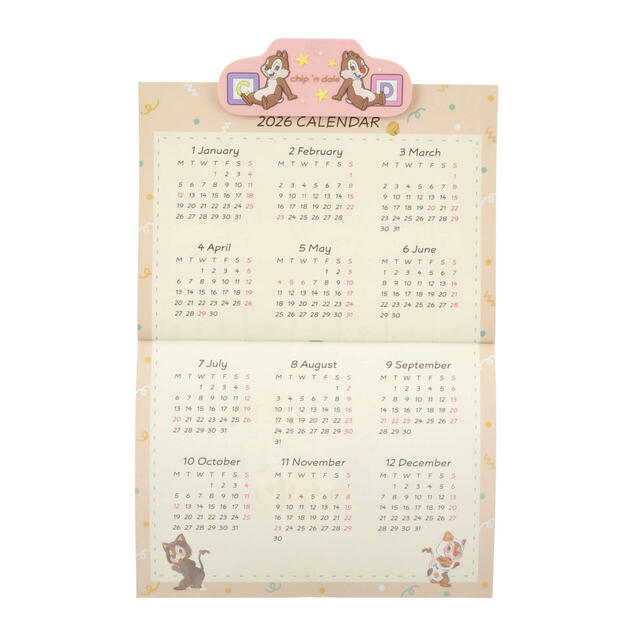 チップ&デール 壁掛けカレンダー クリップ付き Calendar&Organizer 2025 2,400円