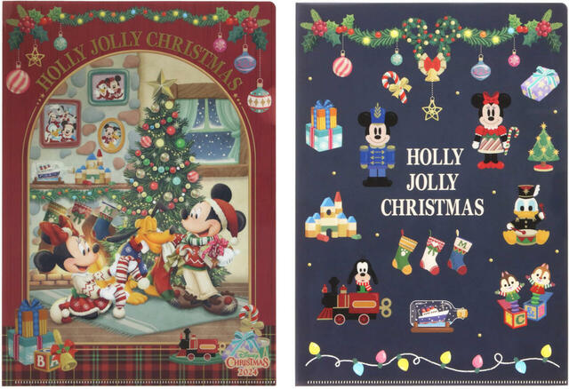 クリアホルダーセット 700円|東京ディズニーリゾート「ディズニー・クリスマス」スペシャルグッズ|販売店舗:東京ディズニーランド「ディズニー&カンパニー」、東京ディズニーシー「ガッレリーア・ディズニー」|発売日:2024年11月8日(金)