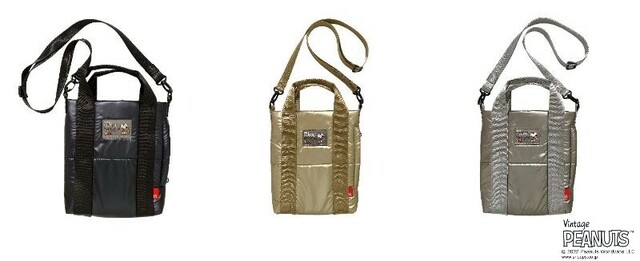 【スヌーピー】IP.ｻｺｼｭPaddedPEANUTS-8F(BLACK/GOLD/SILVER)　各4,950 円（税込）