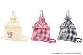 【MILKFED.×ハローキティ】「SUN-KISSED F2F DRAWSTRING BAG」¥7,700(LtYELLOW,RED,BLACK)