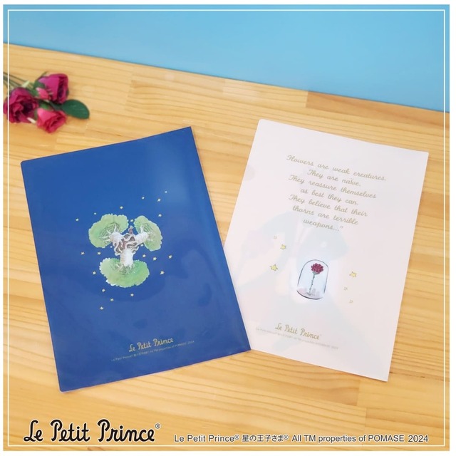 【星の王子さま Goods Collection in BOOKSTORES】A4クリアファイル　それぞれ裏側
