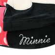 【ディズニー】フード付きネックピロー抗菌／裏側には「minnie」の名前入り