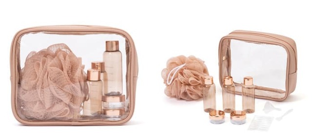 【Francfranc】「ポーチ付き 詰め替えボトルセット ピンク」¥1,200