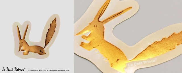 【ROKKAKU×星の王子さま】「ステッカー」550円／キツネ (商品サイズ：約W72.3×H58.6mm)