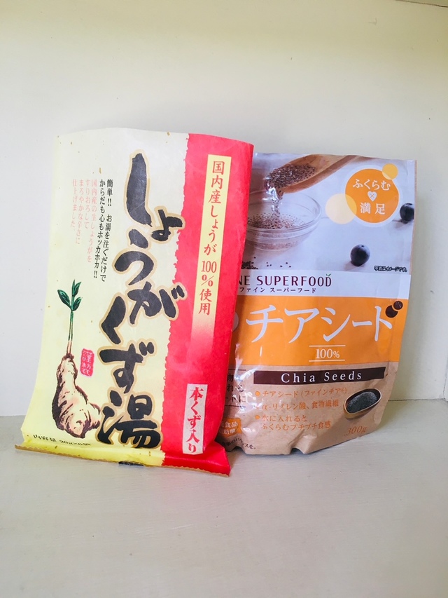 しょうがくず湯＆チアシード