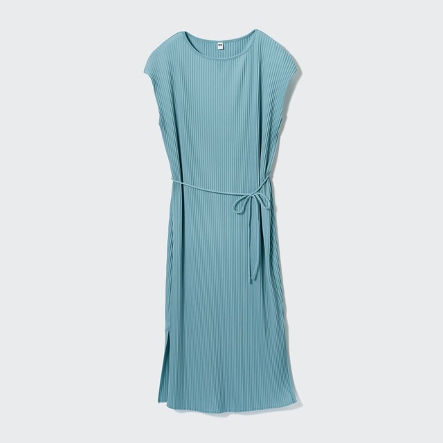 【ユニクロ・商品画像】「プリーツワンピース」（カラー：BLUE）