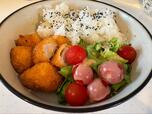【コストコ 味の素 三元豚のとんかつ】ころんとした一口サイズだからお皿の中でもバランスよく並べやすく、忙しい日のランチにもぴったりです♪