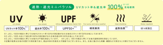 Wpc.の日傘は全カラーUVカット率100%・遮光率100%・UPF50+*生地を使用。【じゃがりこ×Wpc.初コラボ】