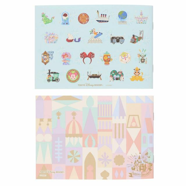 ノートセット 600円｜サイズ：（1冊あたり）縦約13×横約18cm、2冊セット｜東京ディズニーリゾート パークをモチーフにしたカラフルなグッズ｜発売日：2023年6月15日（木）｜販売店舗：東京ディズニーランド「ホームストア」、東京ディズニーシー「ヴィラ・ドナルド・ホームショップ」