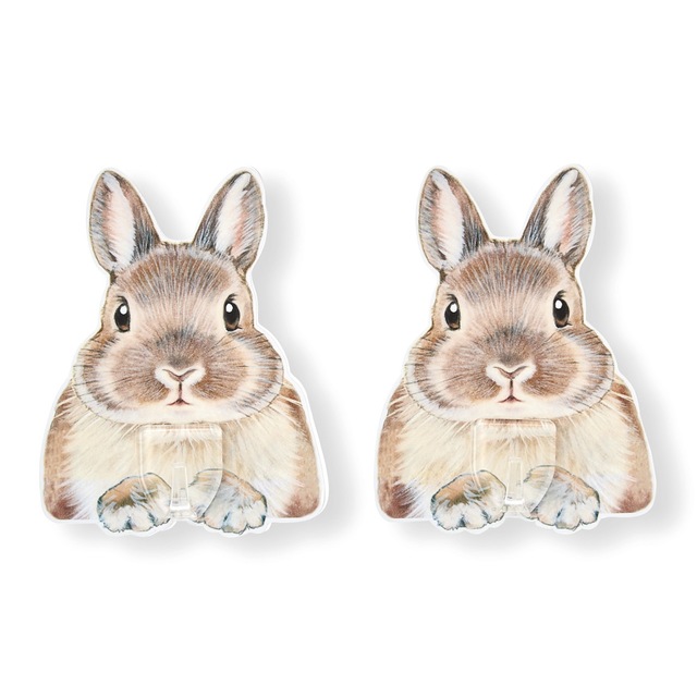 うさぎが持ってくれてるみたいな　貼ってはがせるシールフック