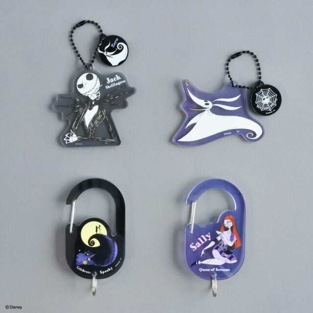 アクリルキーホルダー 各220円、アクリルカラビナ 各330円|キャンドゥオリジナル/ディズニーグッズ「ティム・バートン ナイトメアー・ビフォア・クリスマス」