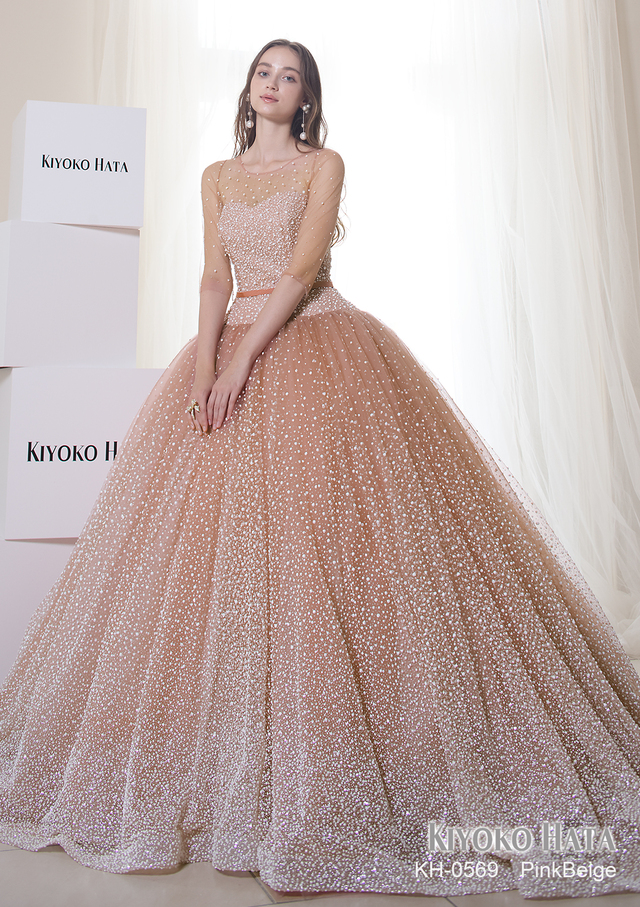 【KIYOKO HATA キヨコハタ】新作ウェディングドレス：KH-0569_PinkBeige