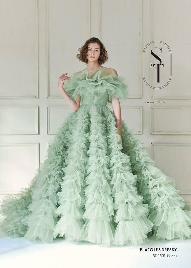 KURAUDIA × PLACOLE & DRESSY(クラウディア×プラコレ)新作ウェディングドレス|ST-1501_Green