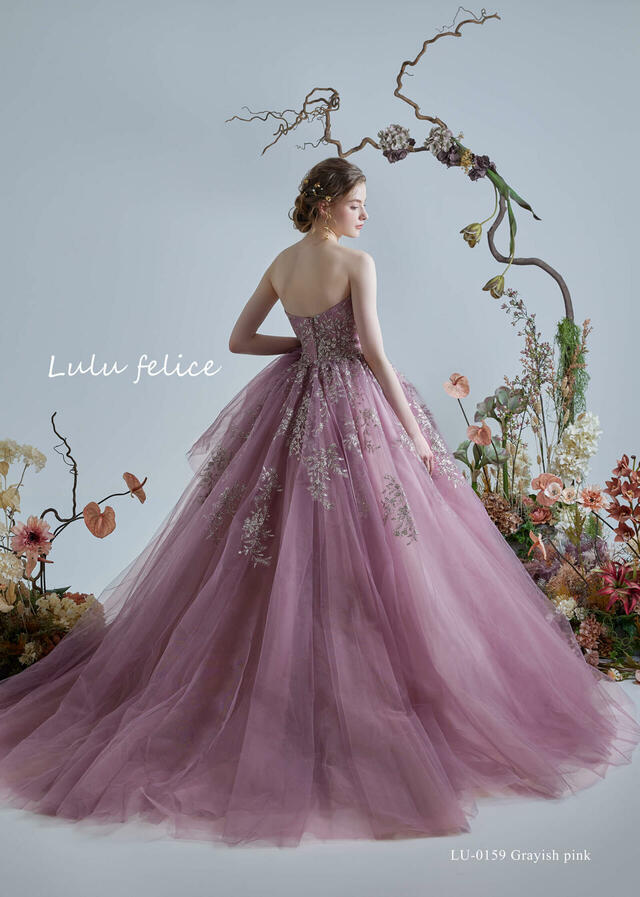 「Lulu felice（ルル・フェリーチェ）」新作ウェディングドレス　LU-0159_Grayish pink