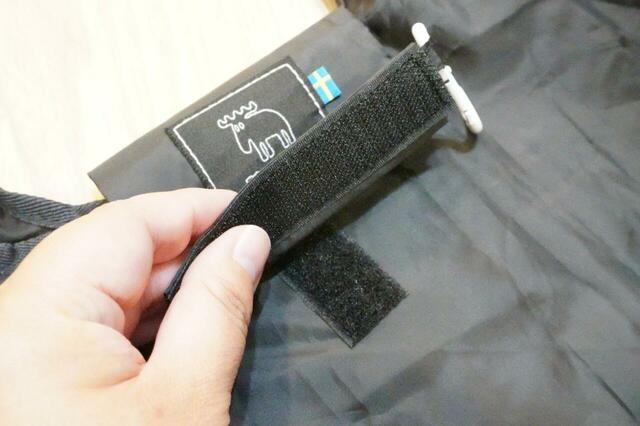 【moz（モズ）ショッピングバッグ BLACK】便利なマジックテープ付き