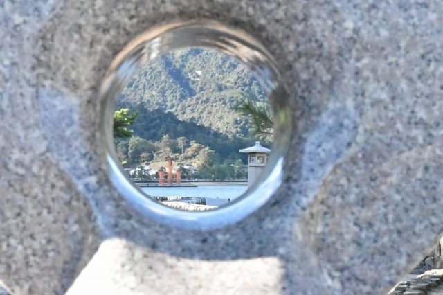 中を覗くと鳥居が見える