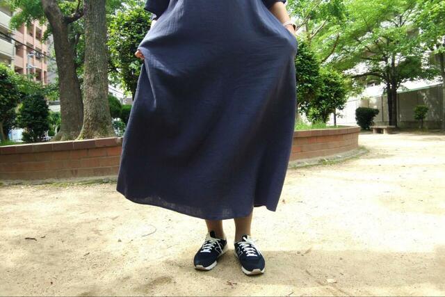 【無印良品 楊柳ガーゼ 五分袖ワンピース】締め付け感ゼロ！着やすさとゆったりとしたシルエットの心地よさに感動