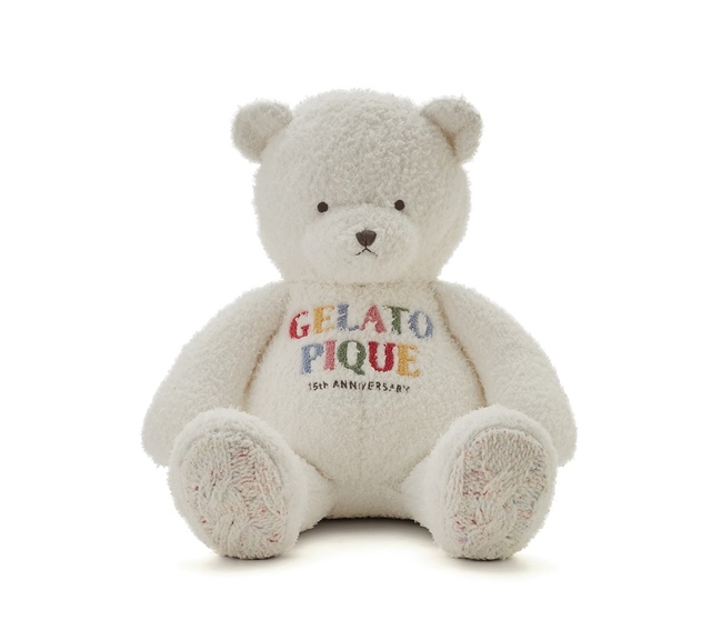 【ジェラート ピケ】オンライン限定「ジェラートベアぬいぐるみL」¥8,360(サイズ:縦42cm、カラー:オフホワイト)