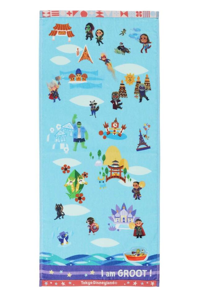 フェイスタオル 2,000円|東京ディズニーランド「イッツ・ア・スモールワールドwithグルート」グッズ|販売店舗:東京ディズニーランド「キングダム・トレジャー」|発売日:2025年12月26日(金)