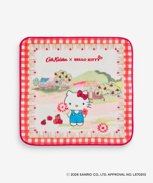 【Cath Kidston × Hello Kitty】タオルハンカチ 1,540円／Cath Kidston × Hello Kittyオリジナルのアートを大胆にプリント